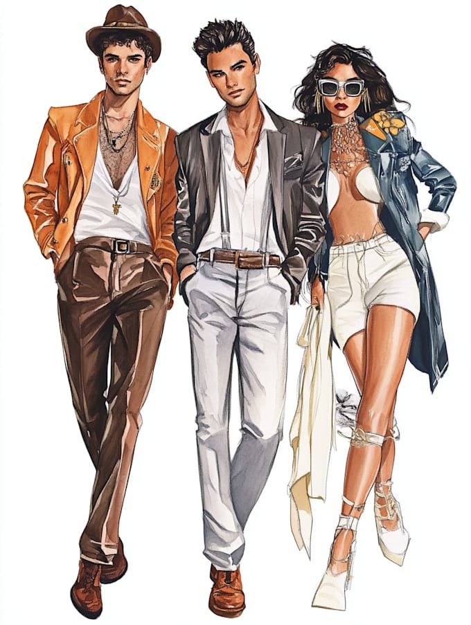 create fashion design clothes illustration