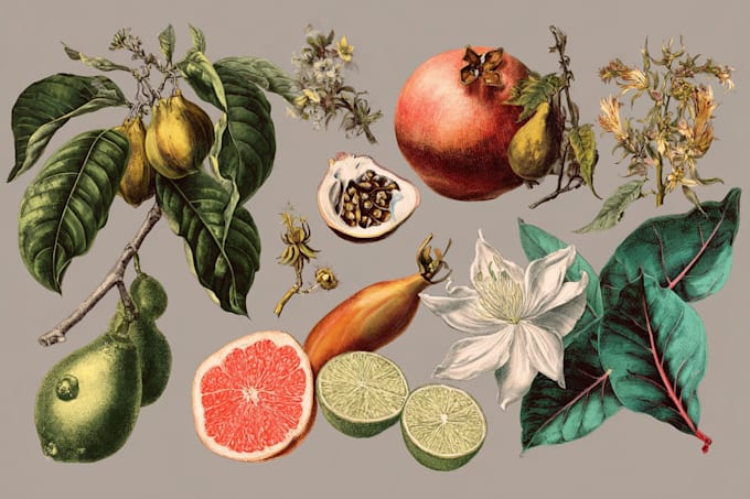 make a marvelous plants fruits botanical illustration