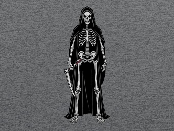create a skull, skeleton or grim reaper illustration