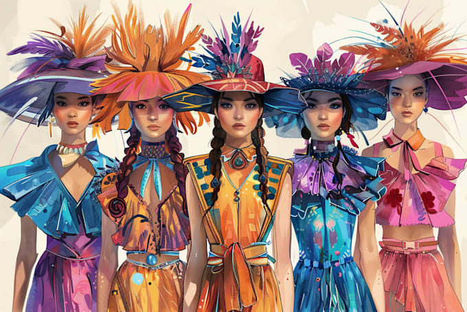 draw a realistic fashion illustration