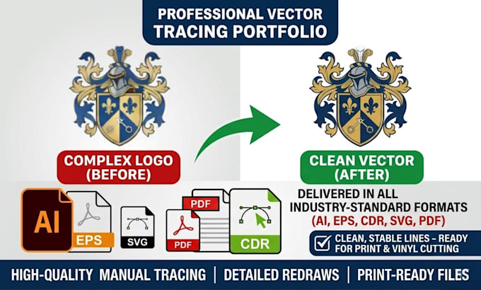 convert your raster image to vector and provide cdr or ai files
