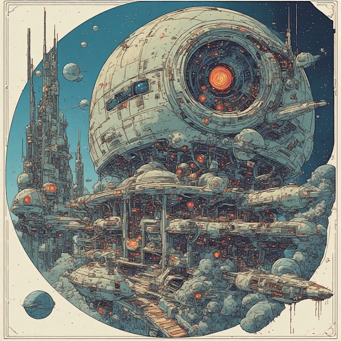 draw sci fi illustration and sci fi sci fi illustration