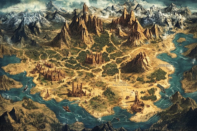 map illustration, map design, 2d vector map, svg,