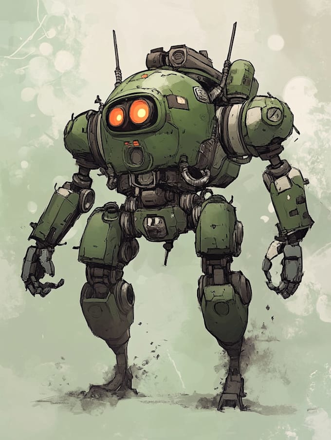 design sci fi mecha and robot concept art