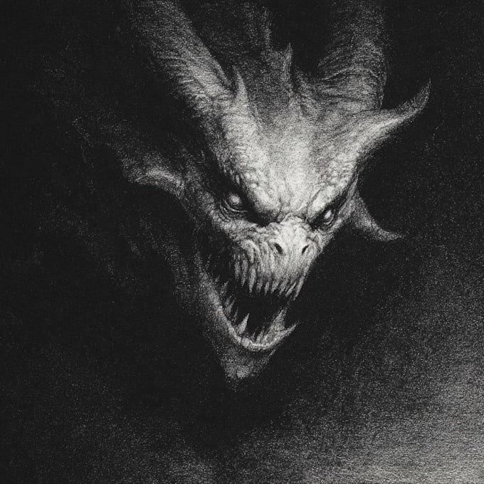 draw a horror  monster illustration