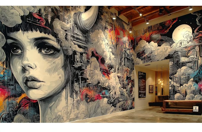 create custom graffiti art designs murals and wall arts