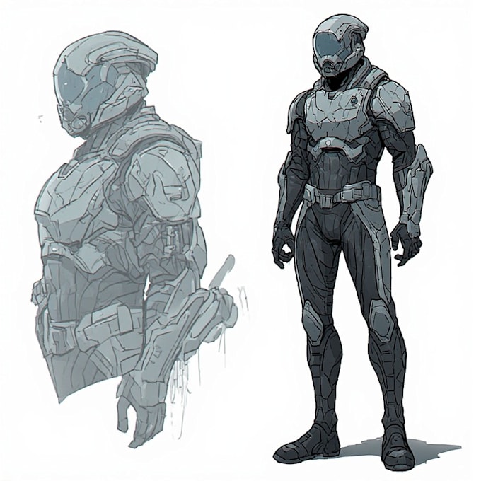 Draw a sci fi character illustration or sci fi character by Ishaare ...