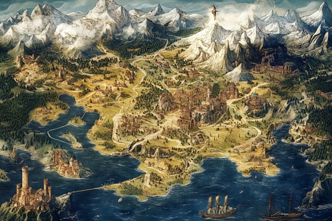 make fantasy map illustration