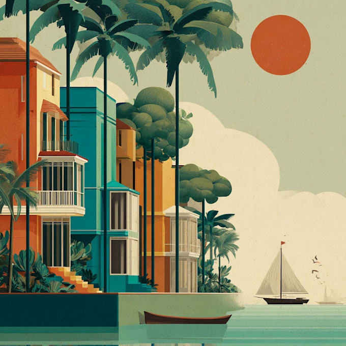 design retro vintage travel poster