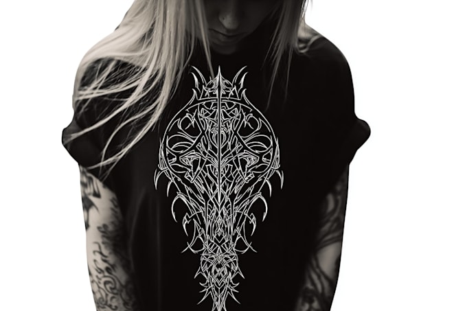 create a tribal gothic graphic for your clothes