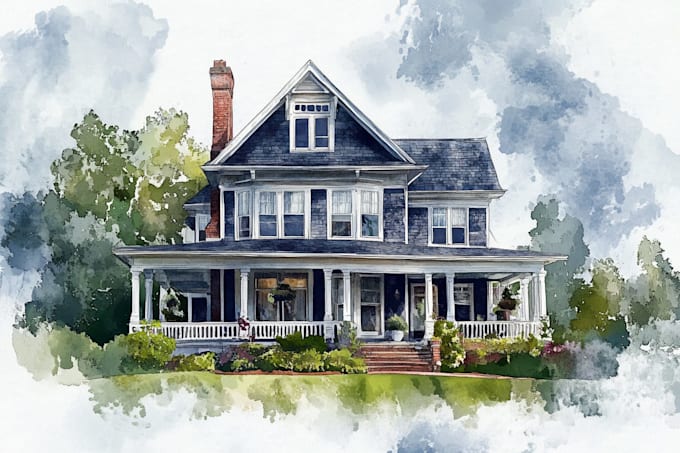 watercolor a house portrait