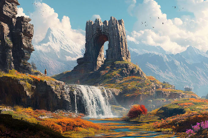 a fantasy landscape design illustrations