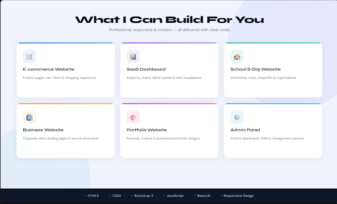 design a responsive website or dashboard