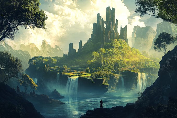 do fantasy background and landscape