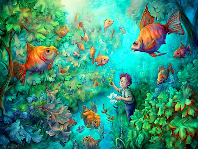 create professional travel theme children book illustration
