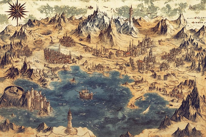 design a unique vector map, realistic or fantasy