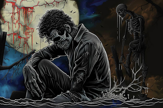 create dark art illustration