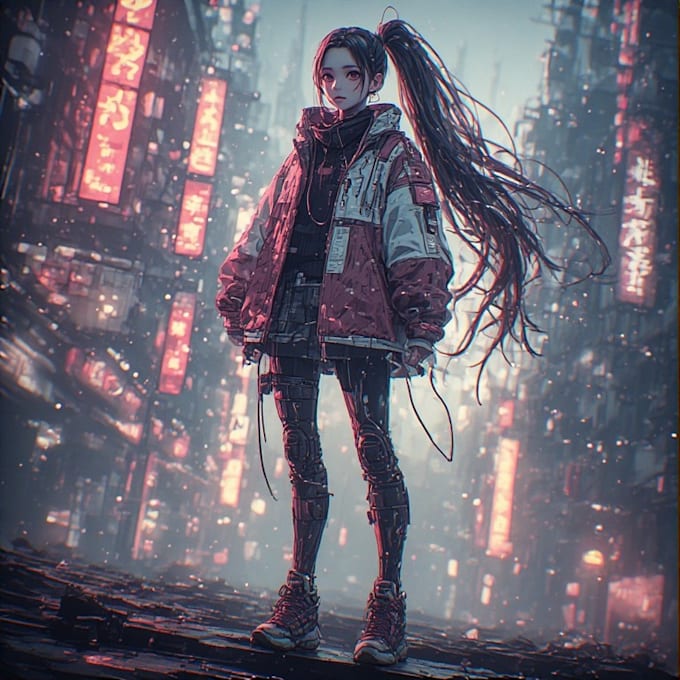 Create cyberpunk anime style illustration for you by Fesaumoi | Fiverr