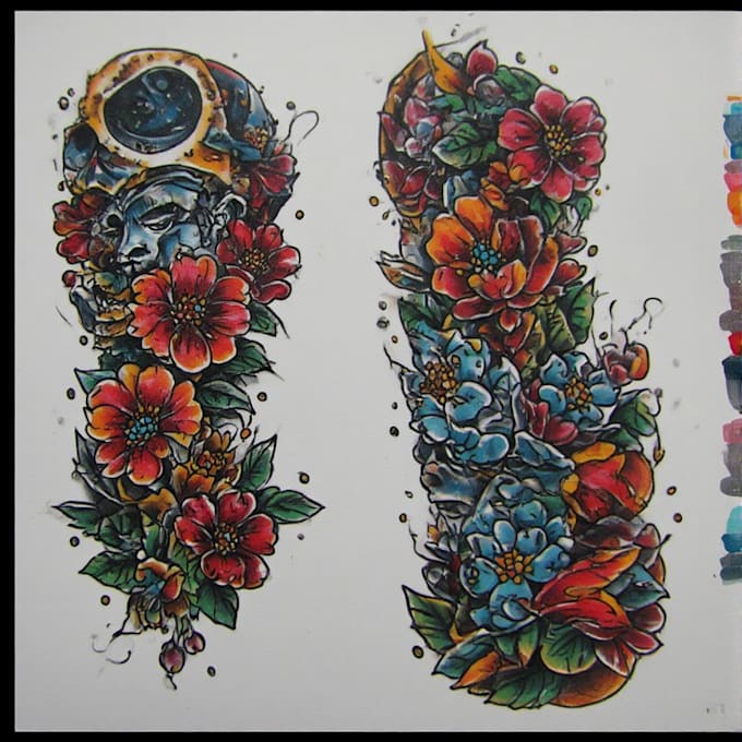 create traditional or old school tattoo