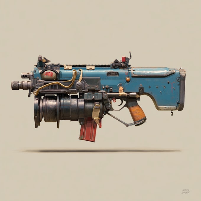 draw your weapon concept art in awesome details