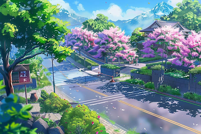 draw anime background style, visual novel bg, 2d art