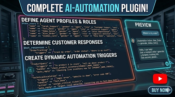 build ai chat bot for website automated customer support agents