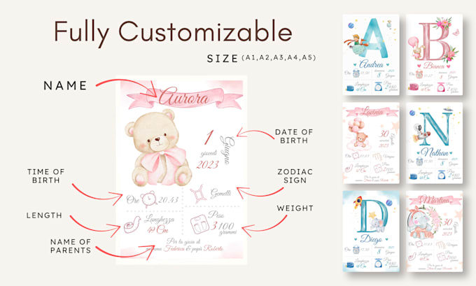 design personalized birth keepsakes digital and printable