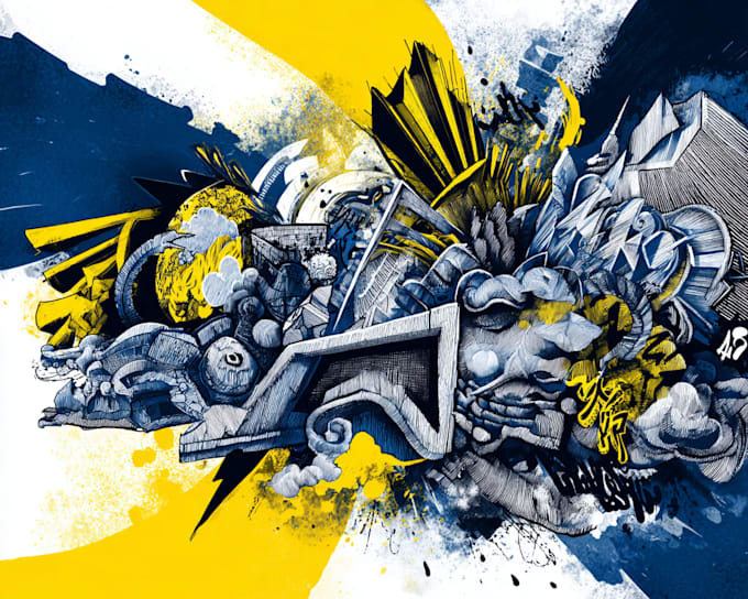 create graffiti style digital illustration for you