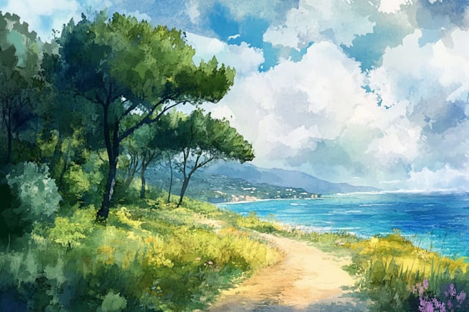 make watercolor landscape design