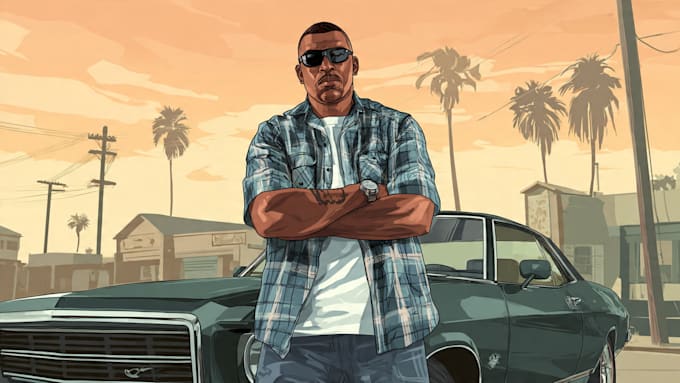 draw realism style gta character illustration for you