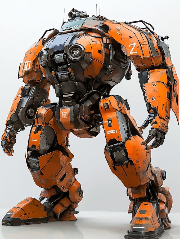 make anime style mecha robot illustrations