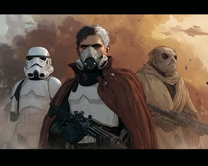 do a sci fi character art custom digital illustrations