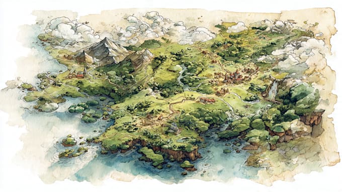 do custom watercolor wedding map
