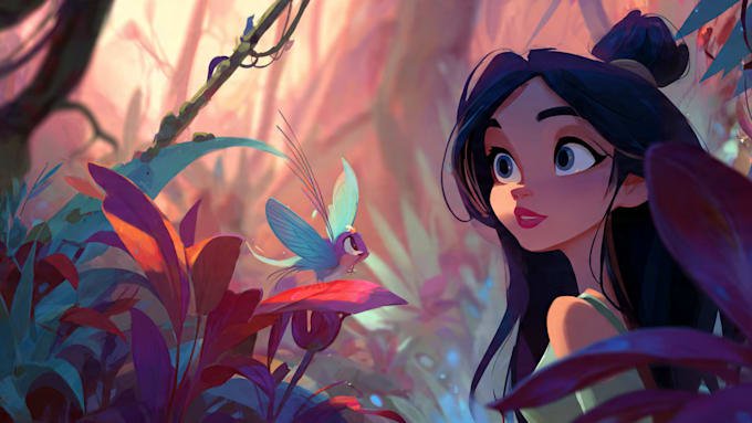 draw magical disney style art for you
