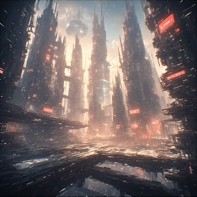 Make a cyberpunk futuristic city and background by Reusukutob | Fiverr