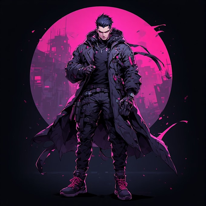 design anime character , cyberpunk character