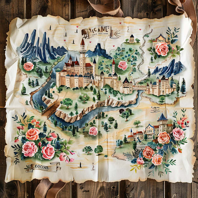do custom watercolor wedding map