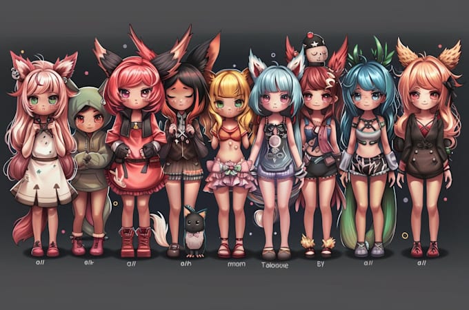 draw a cute full body chibi art for you