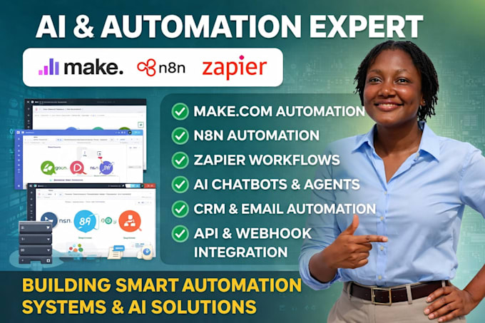 do API integration, automation, webhook, make, n8n, airtable, slack