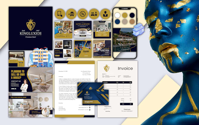 do luxury logo, canva branding kit, and brand identity