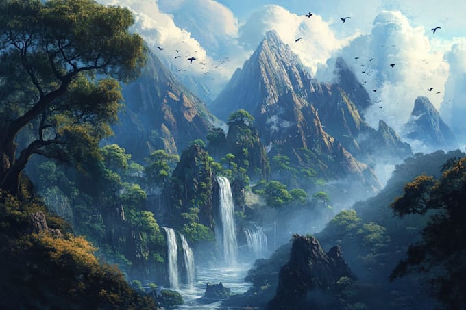 make fantasy background and landscape