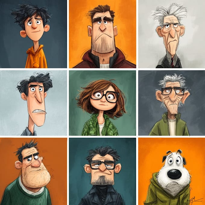 draw artistic cartoon characters