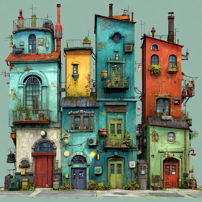 design buildings and props for backgrounds