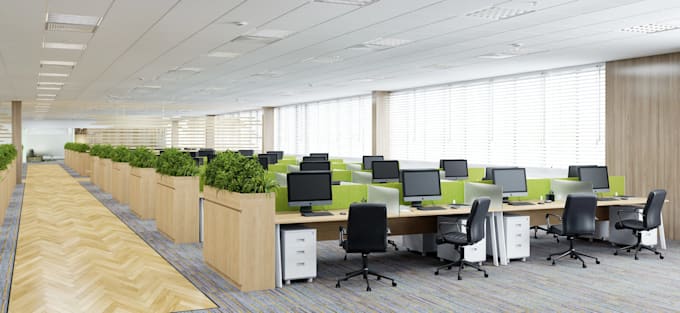 renovate office interior, reception lobby,working space,3d architectural renders