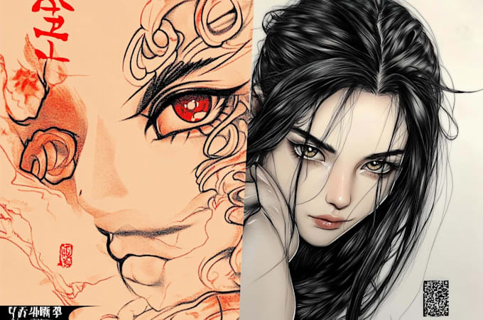 design custom anime tattoo or manga tattoo design