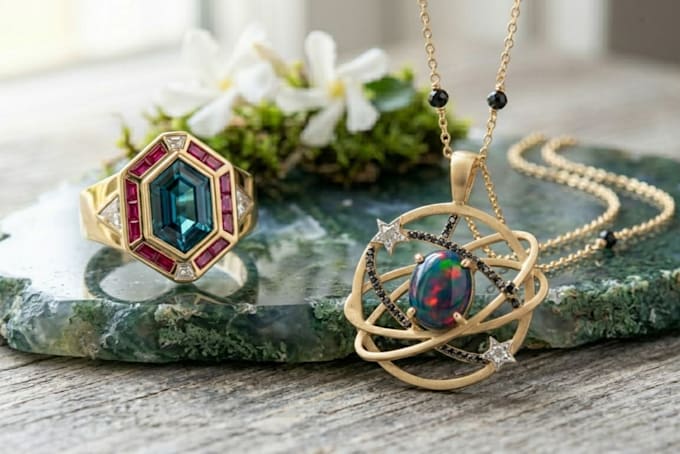 design custom jewelry concepts, sketches