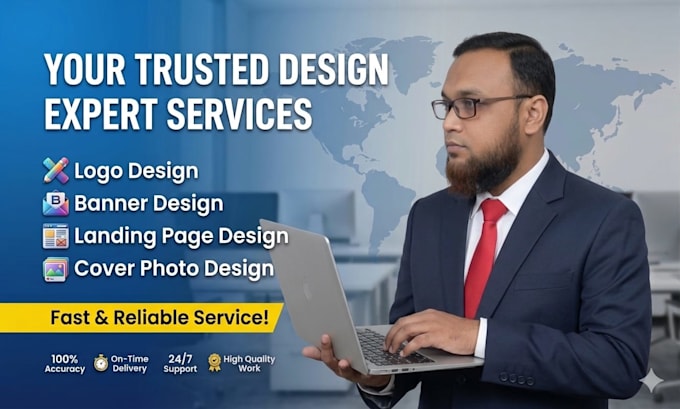 design professional logo, banner, landing page and cover photo