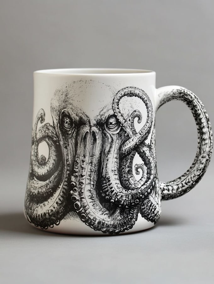 draw coffee mug design, custom mug design