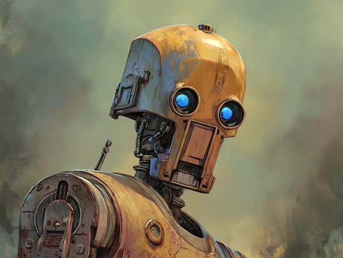 design cute and fun robot character illustrations