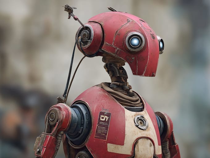 design futuristic sci fi robot character illustration